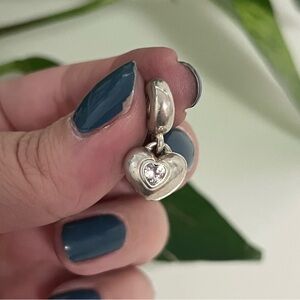 Authentic Pandora You & Me Dangle Heart Charm, 925